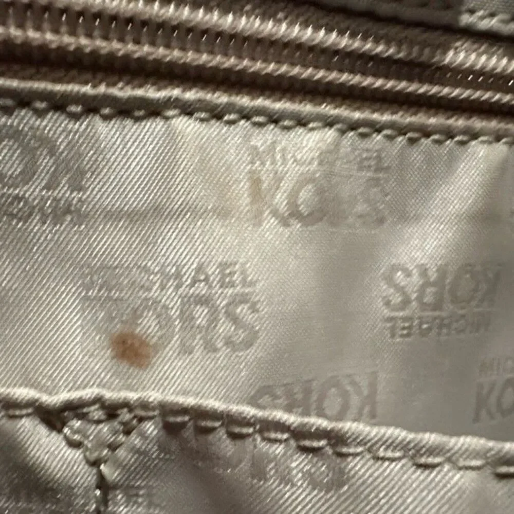 Micheal Kors white jet set logo tote bag